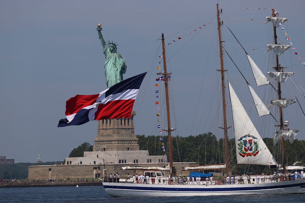 A flotilla of tall ships from around the world took part in the celebrations (Pamela Smith/AP) (AP)