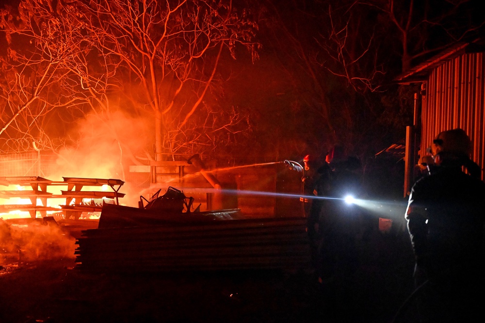 About 115 firefighters and 38 fire engines battled the fire (AP)