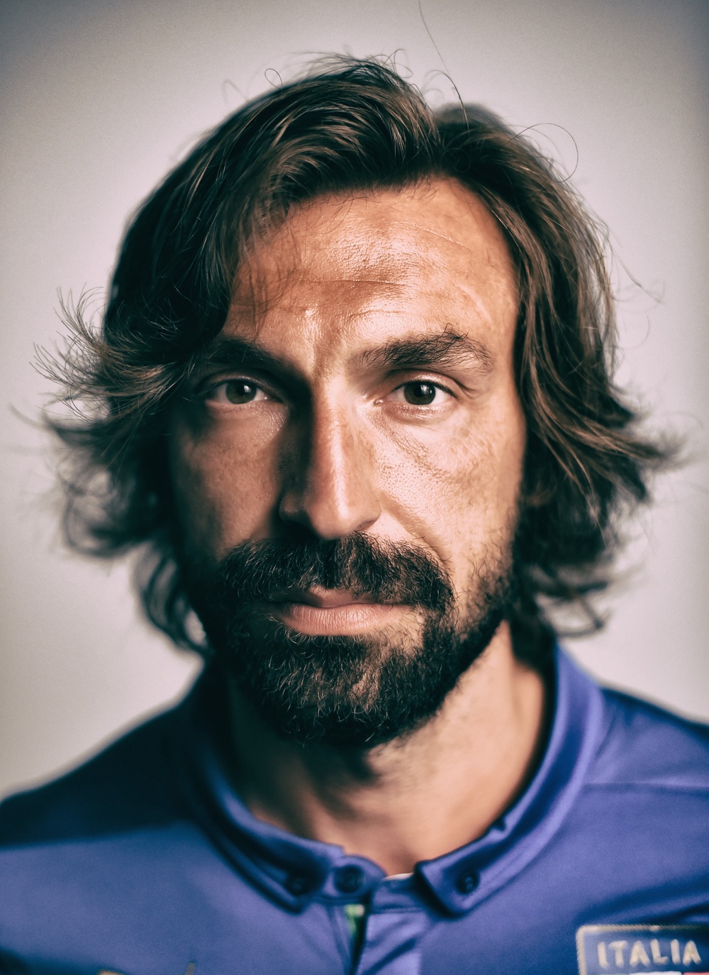 Andrea Pirlo's portrait prior to the 2014 World Cup (FIFA via Getty Images)