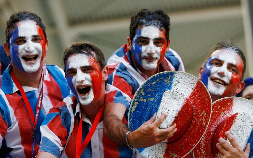 Botterill's photo of four France fans at the 2006 World Cup (Getty Images)