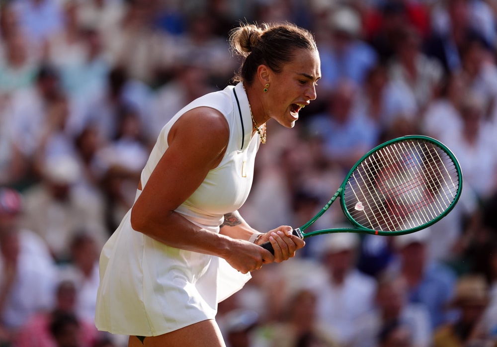 Aryna Sabalenka screams (John Walton/PA) (PA Wire)