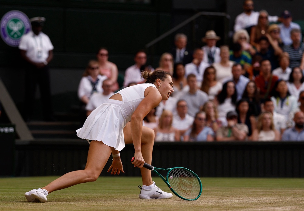 Sabalenka cut a frustrated figure throughout the first set (Reuters)
