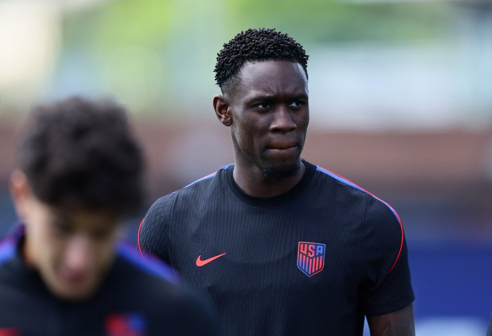 Folarin Balogun of the U.S. during training on Sunday (Reuters)