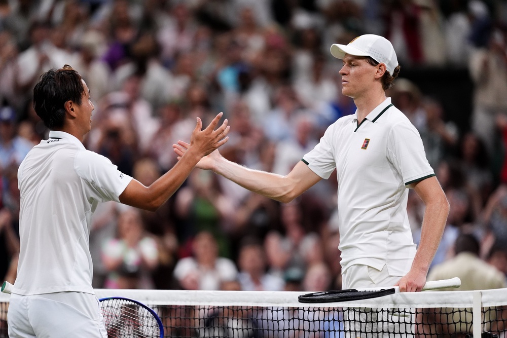 Jannik Sinner saw off Shintaro Mochizuki in straight sets (Ben Whitley/PA) (PA Wire)