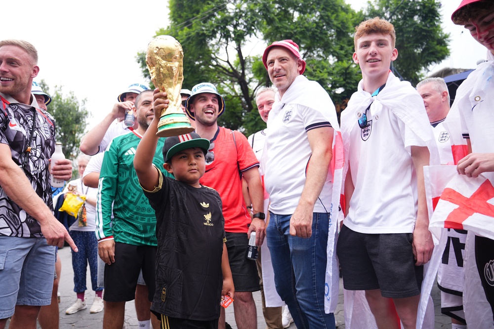 England fans ahead of the match in Mexico City (James Manning/PA) (PA Wire)