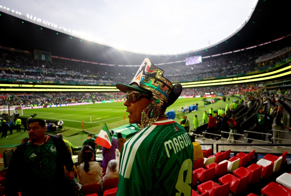 Fans in the Azteca Stadium ahead of Mexico vs England (Reuters)