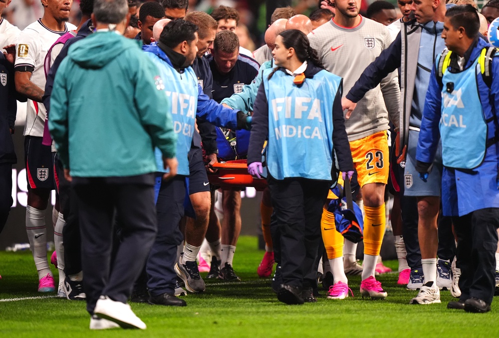 Henderson was carried away on a stretcher (PA)