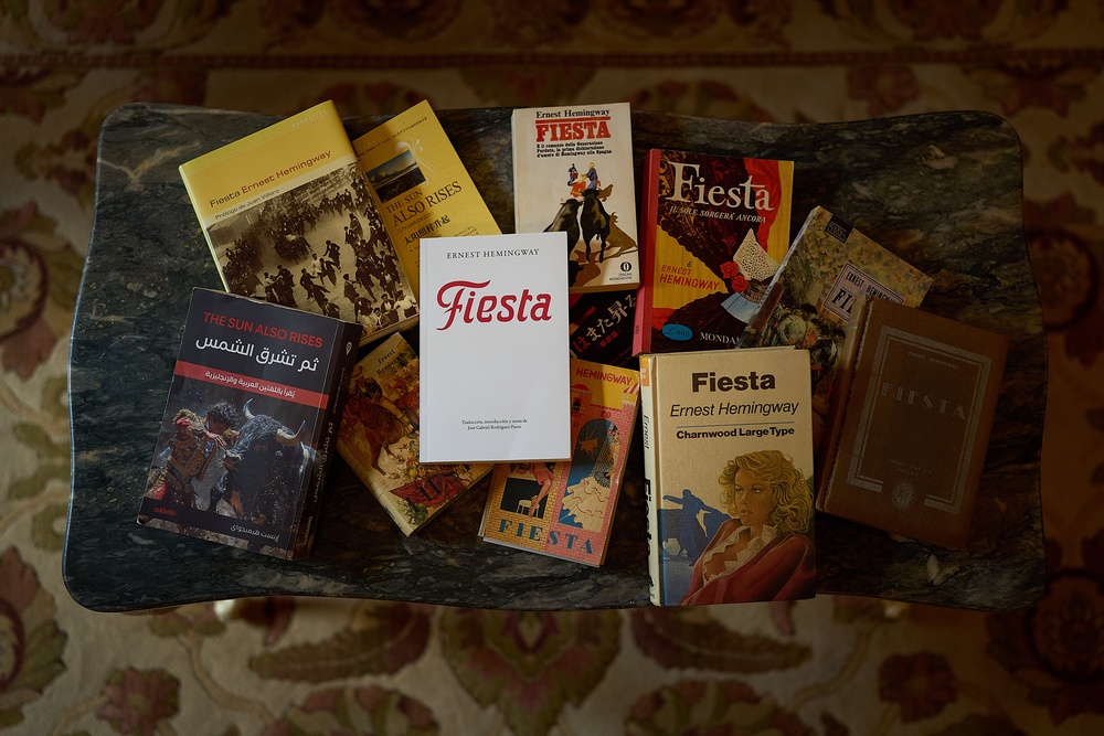 Books by Ernest Hemingway are photographed in the Ernest Hemingway Suite at the Gran Hotel La Perla in Pamplona (Copyright 2026 The Associated Press. All rights reserved.)