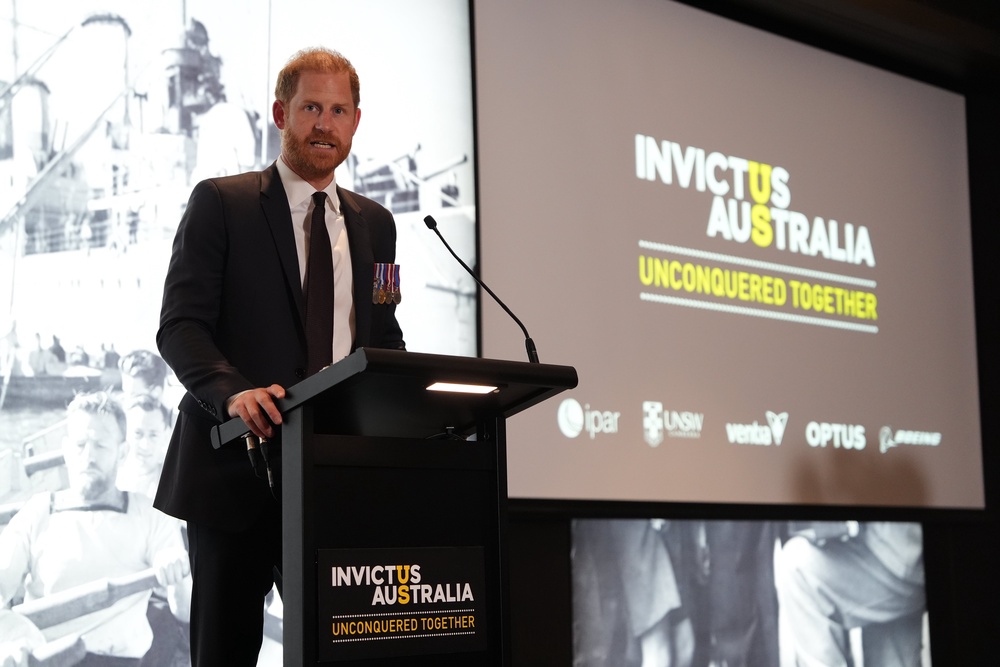 Harry’s trip to the UK is to mark the one year countdown to the Invictus Games in Birmingham (Jonathan Brady/PA)