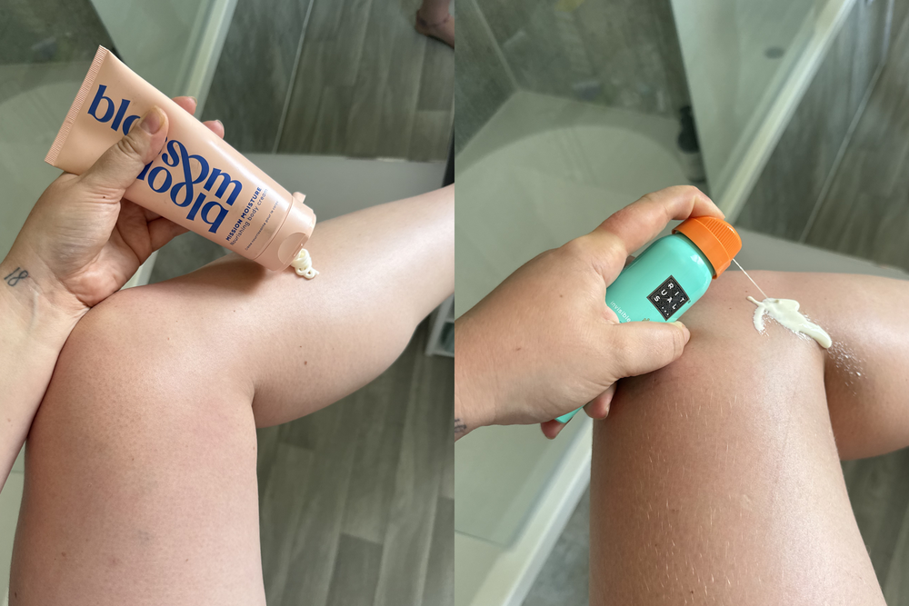 I put the included products to the test on my face and body (Lucy Smith/The Independent)