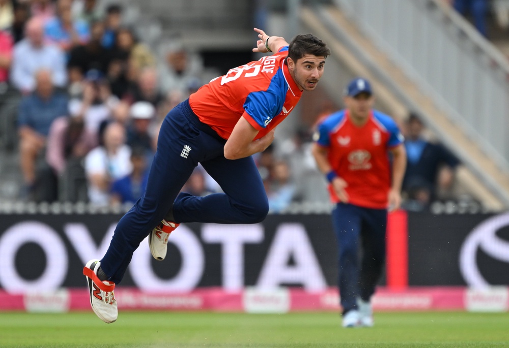 Josh Tongue made his T20 debut against India at Old Trafford (Bruce Rollinson/PA) (PA Wire)