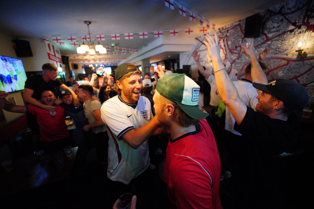 Pubs reaped the dividends of England’s victory with the busiest trading period around kick-off at 2am, figures from Heineken UK suggest (Ben Birchall/PA) (PA Wire)
