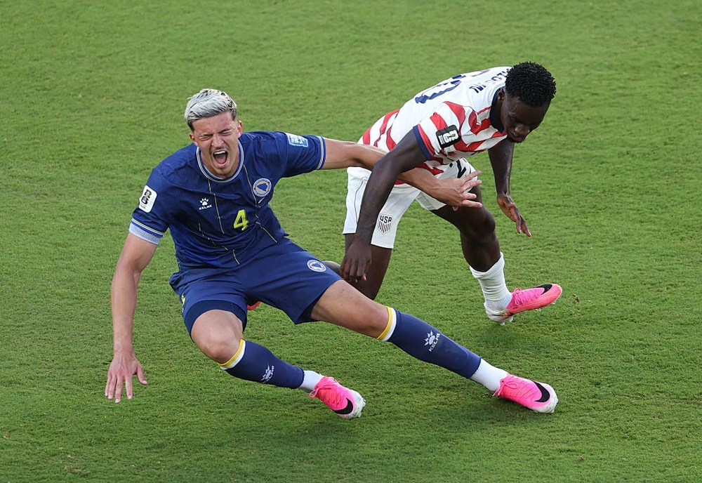 The decision to send off Balogun was disputed — his movement seemed clumsy but not malicious (Getty Images)