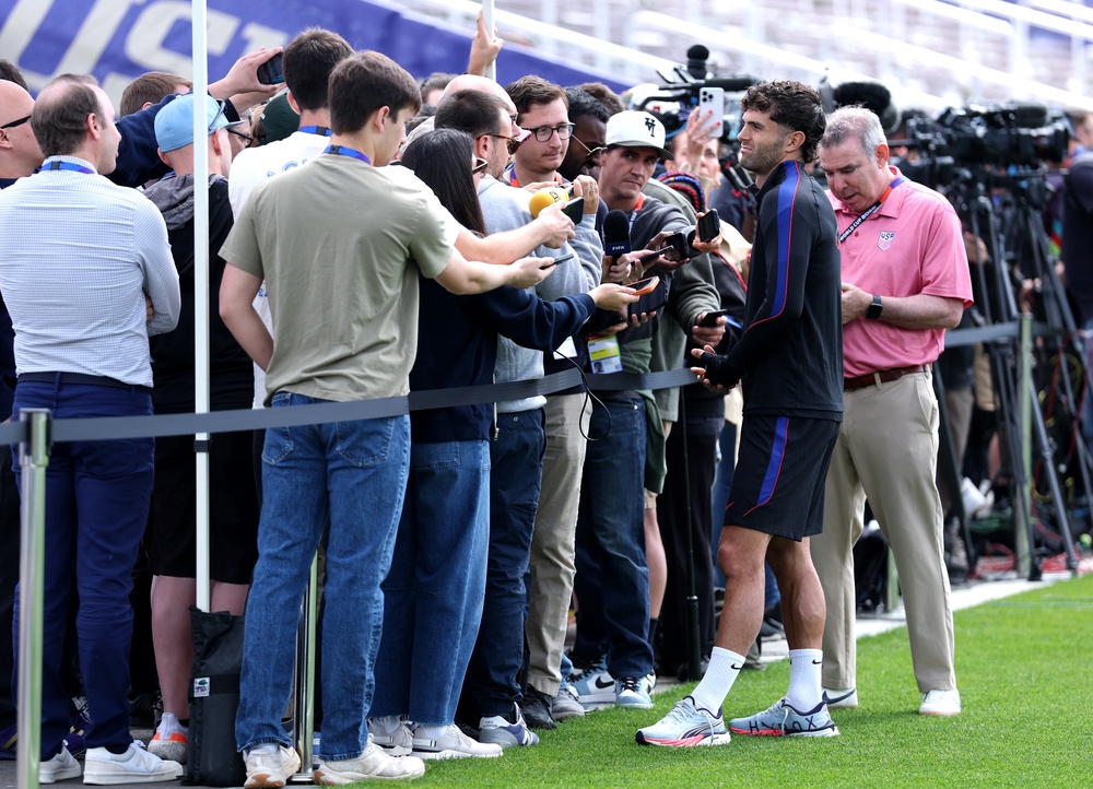 Christian Pulisic of the United States attends a training session (Getty)
