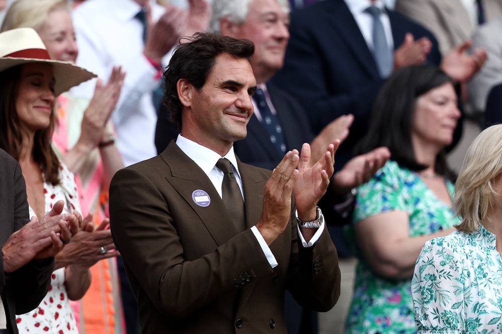 Eight-time Wimbledon champion Roger Federer watched Fery’s stunning victory from the Royal Box (Getty)