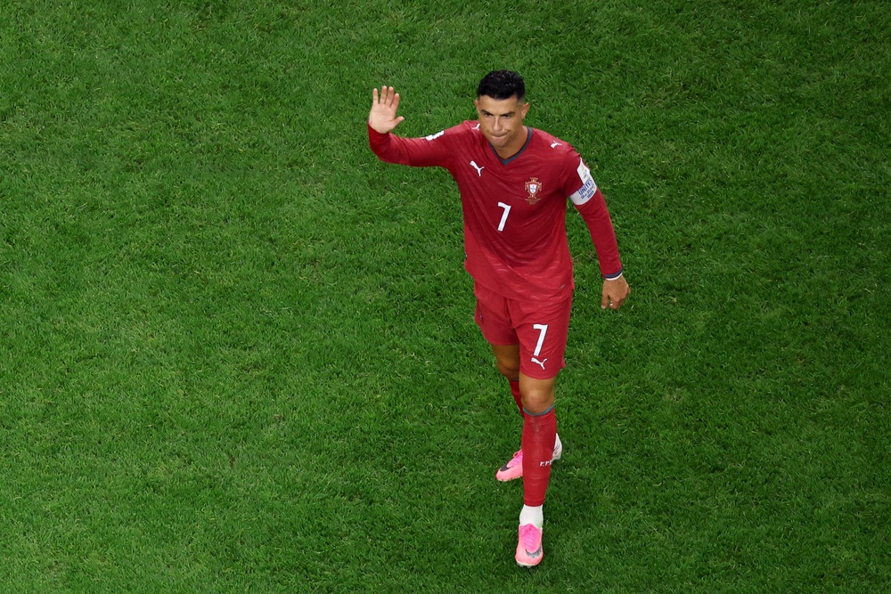Portugal's Cristiano Ronaldo reacts after Portugal lost a World Cup round of 16 tie (AP)