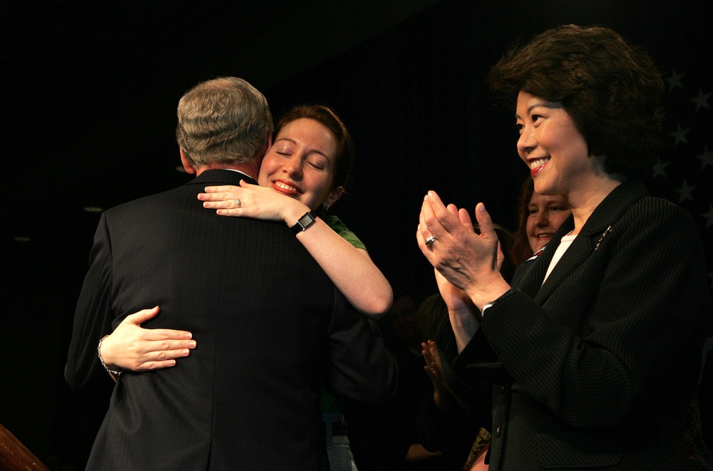 Porter McConnell, the daughter of Senator Mitch McConnell, pictured hugging her father in 2008, has deleted her X account amid widespread speculation over the former Senate majority leader’s health (Getty)