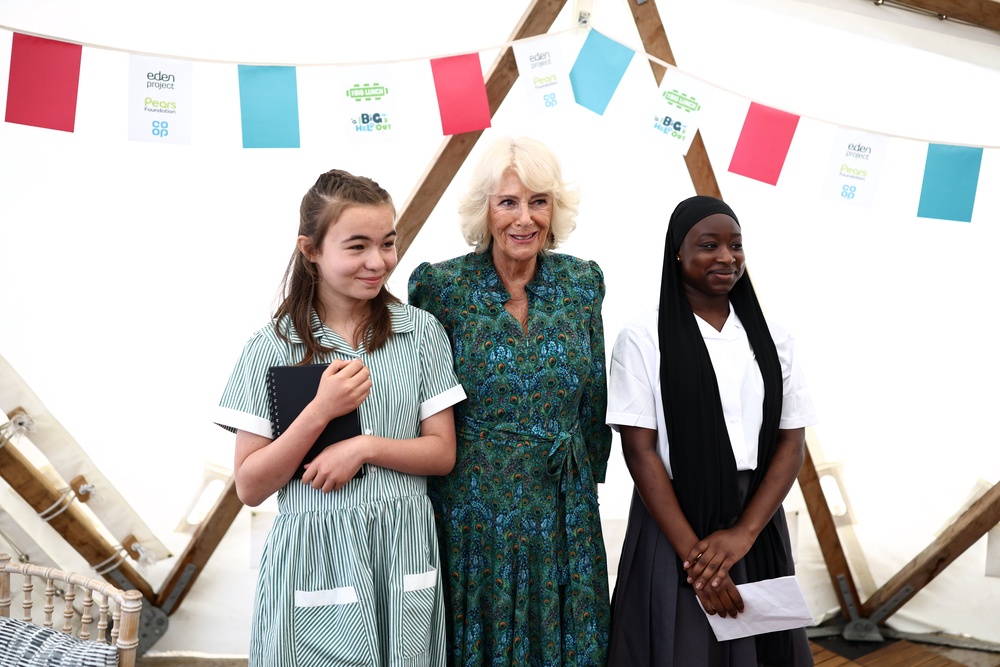 Queen Camilla celebrates the National Year of Reading at the British Library last month (Getty)