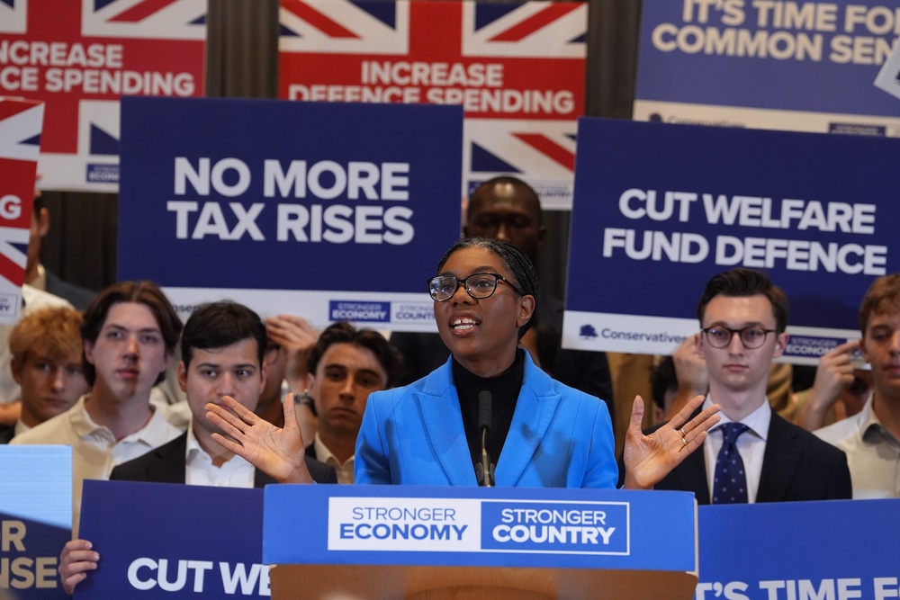 Conservative Party leader Kemi Badenoch accused Farage of having a ‘hissy fit’ (PA Wire)
