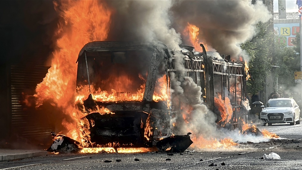 Vehicles were attacked during the disorder (PA) (PA Wire)