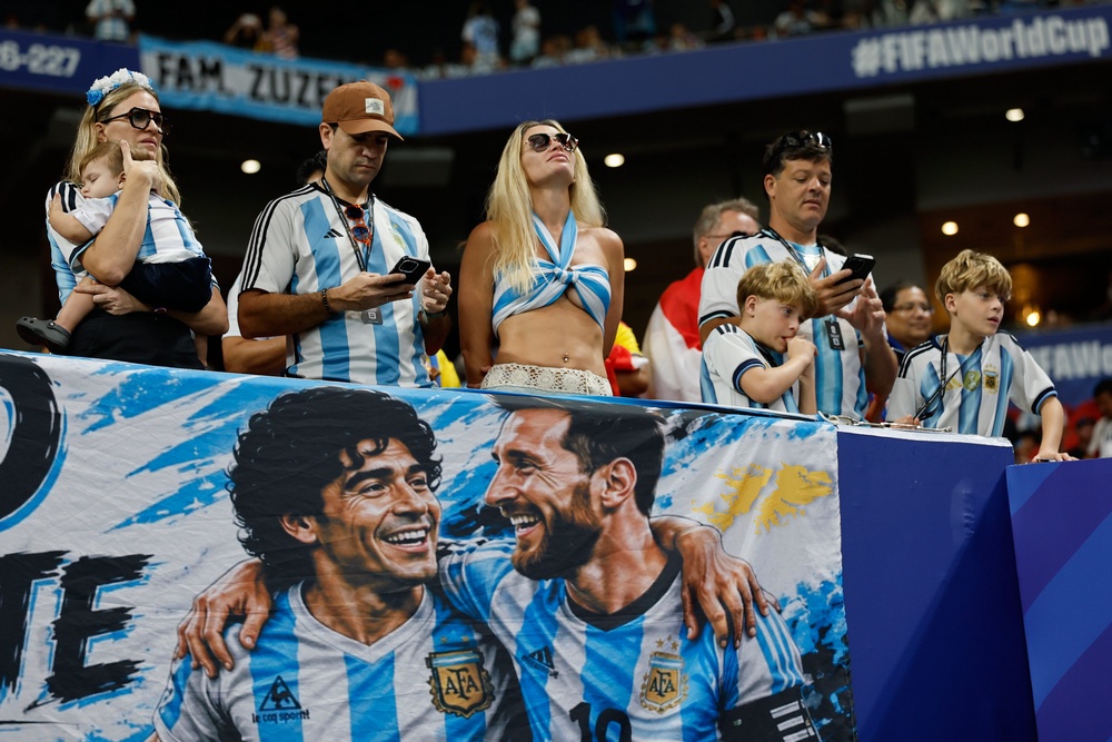 Diego Maradona and Lionel Messi are embedded into Argentina’s national psyche (AP)