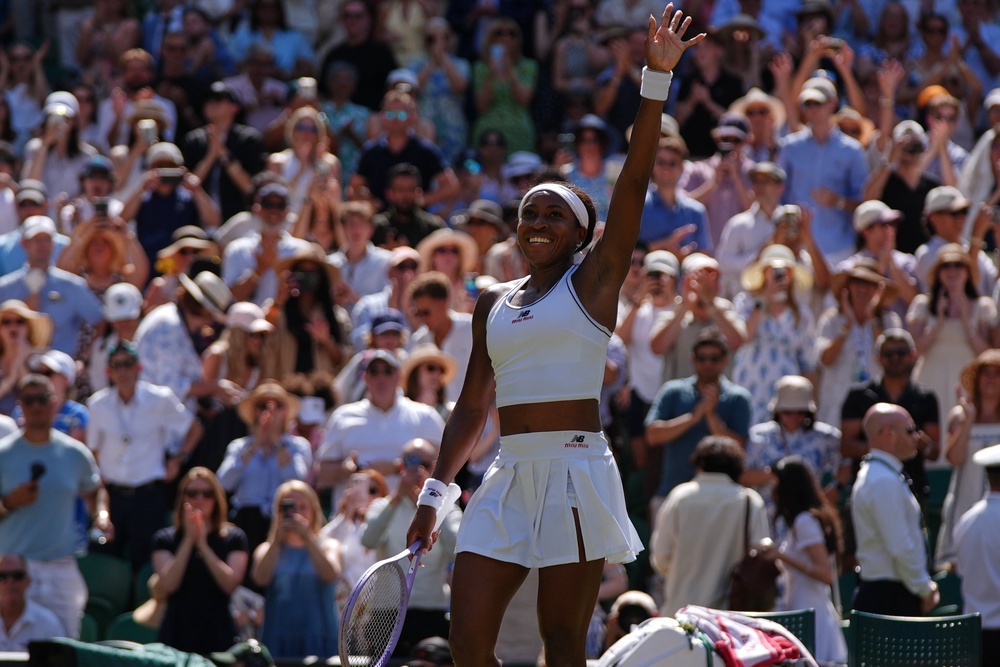 Gauff is into the Wimbledon last four for the first time (AP)