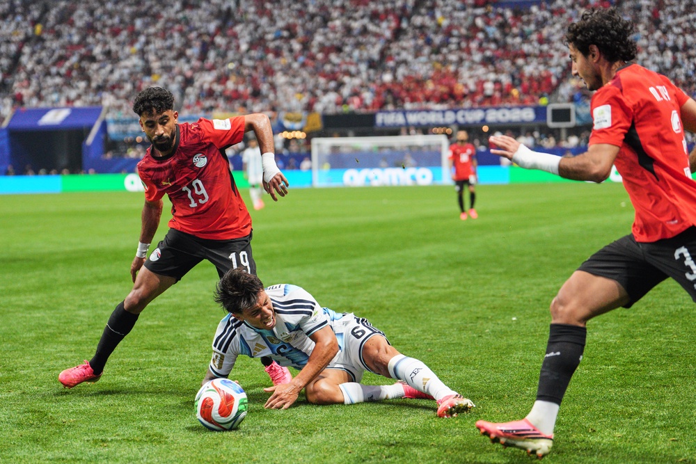 Marwan Attia was deemed to have fouled Lisandro Martinez (AP)
