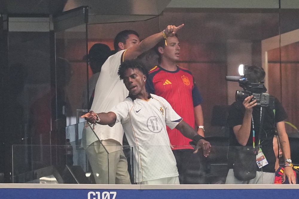 IShowSpeed, real name Darren Watkins Jr., is a big soccer fan who has livestreamed multiple World Cup matches (AP Photo/Julio Cortez)