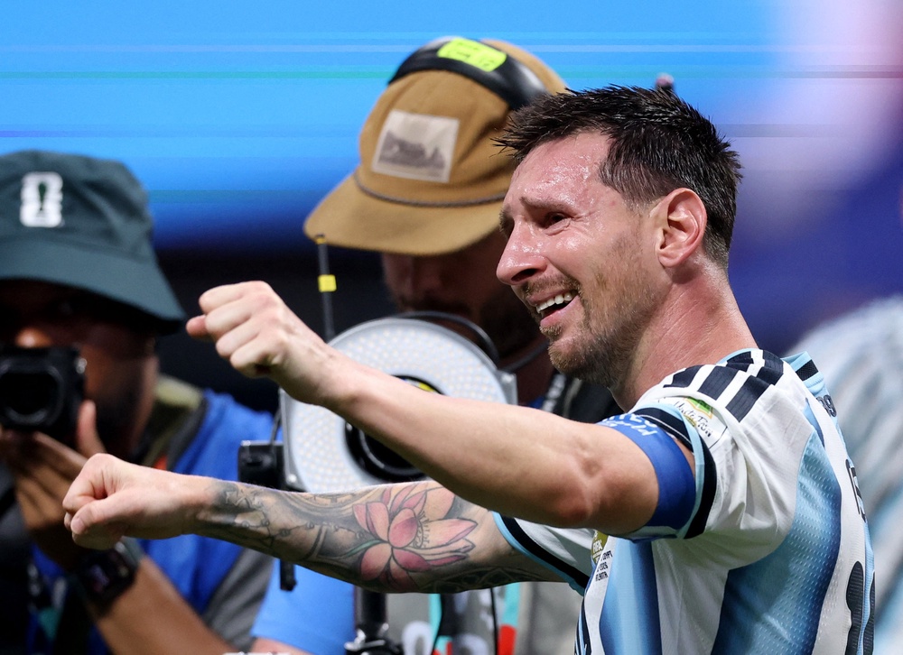 The Argentina icon was left in tears as his side came from 2-0 down to snatch a 3-2 win (Reuters)