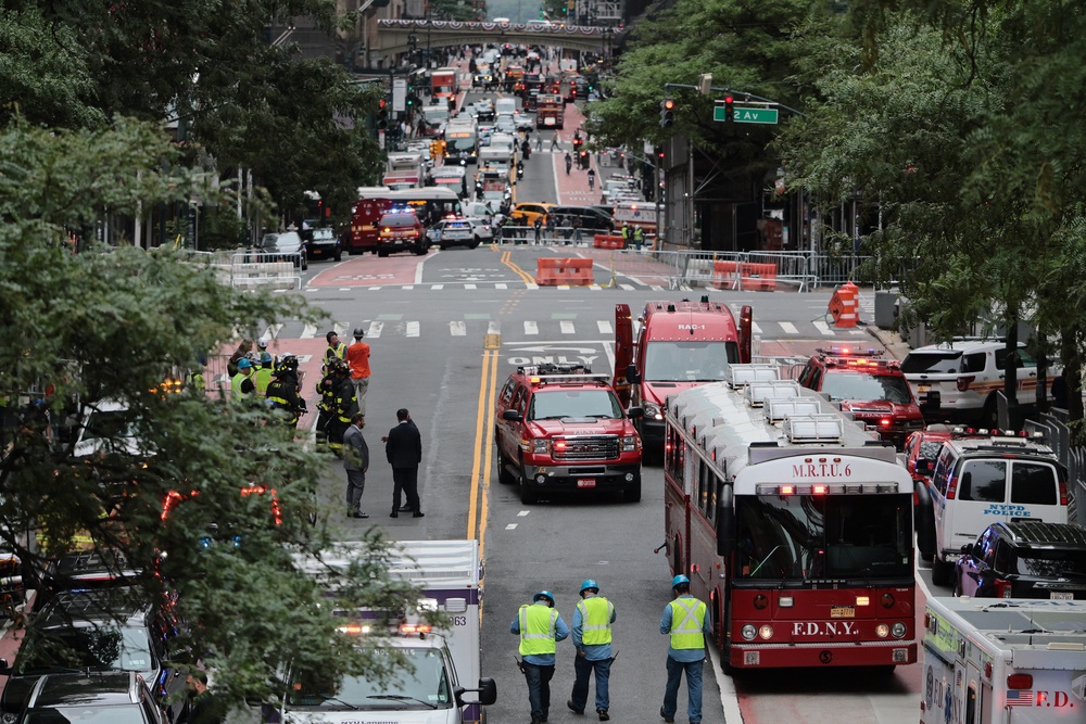 Traffic is being rerouted around the area. In total, five buildings in the vicinity remain partially or fully vacated (Getty)