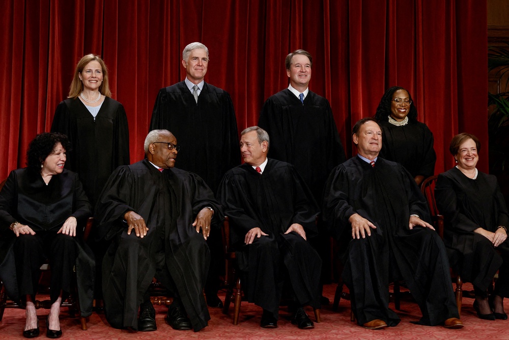 President Donald Trump has again raged against the justices of the U.S. Supreme Court, accusing them of costing their country ‘trillions and trillions of dollars’ by finding against him (Reuters)