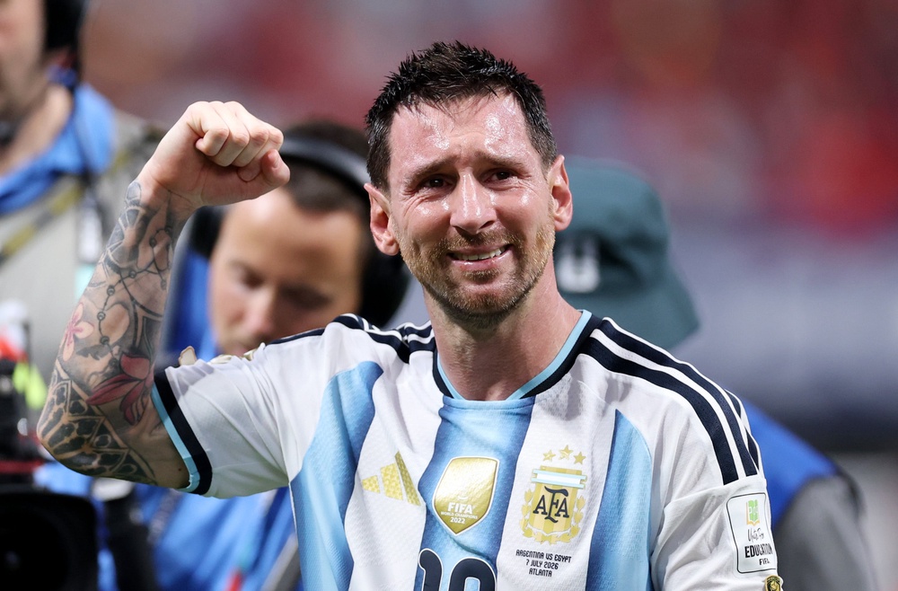 Lionel Messi was in tears after Argentina controversially scraped past Egypt (Getty)