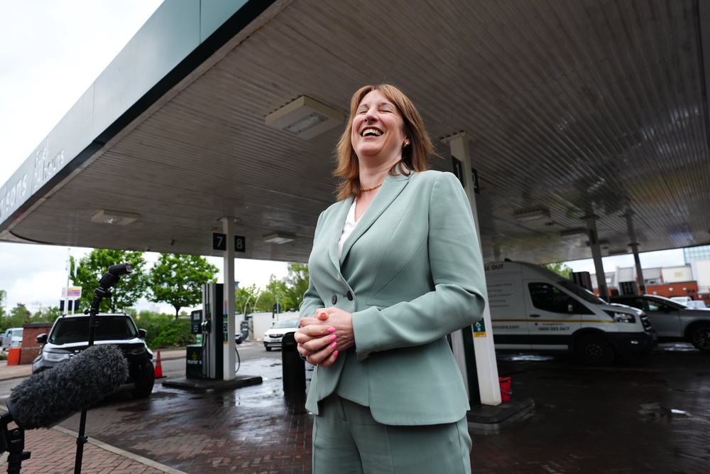 Rachel Reeves during a visit to a petrol station in Leeds (Jacob King/PA) (PA Wire)