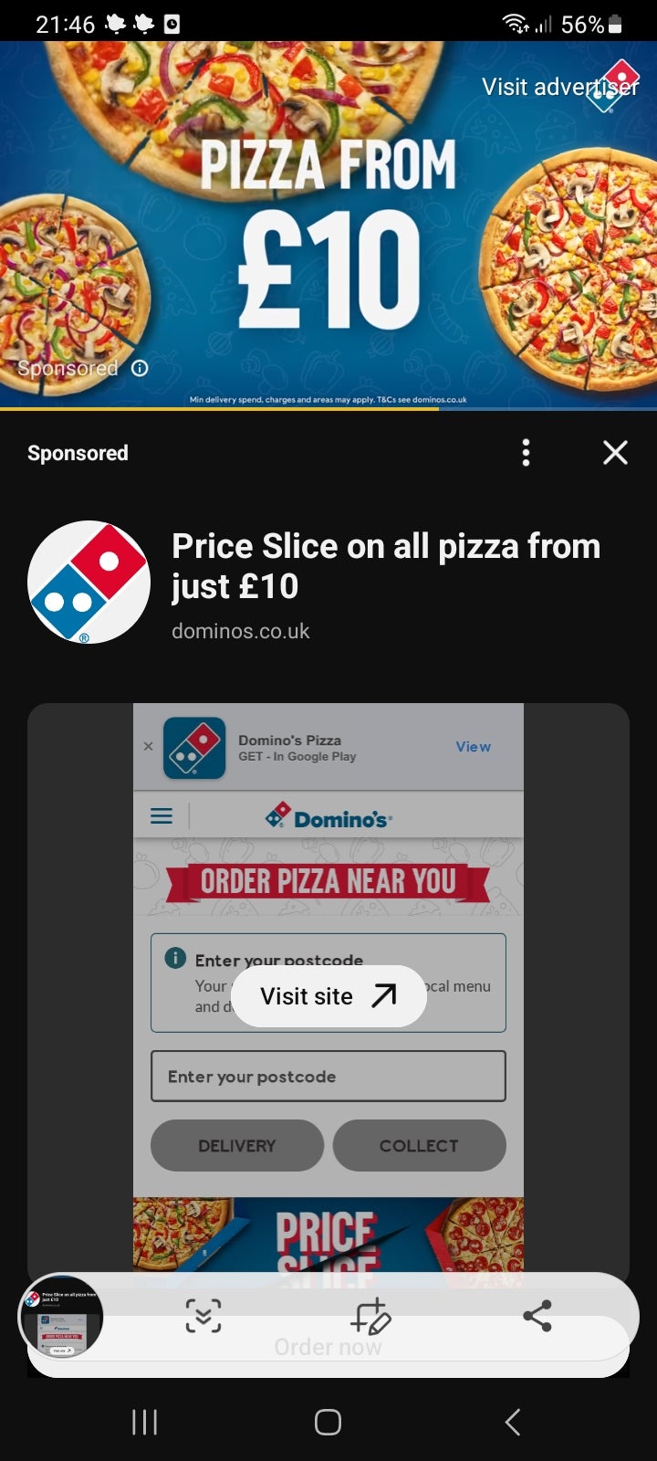 A Domino’s ad cleared by the ASA. (ASA/PA)