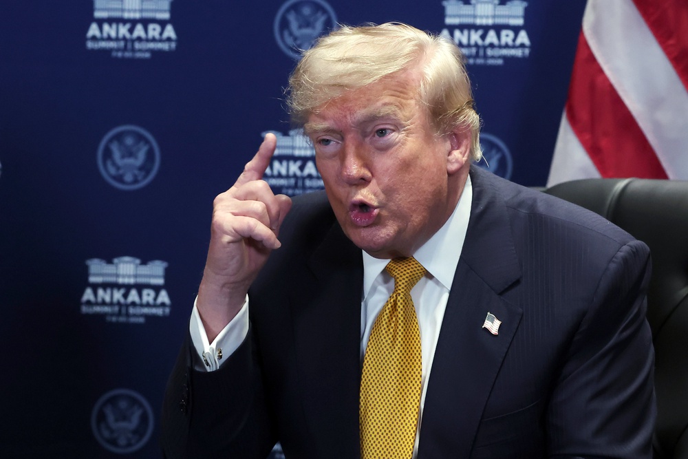 Trump labeled the Iranian regime ‘scum’ and ‘sick people’ at NATO’s summit in Turkey, saying he considered their ceasefire agreement ‘over’ (AP)