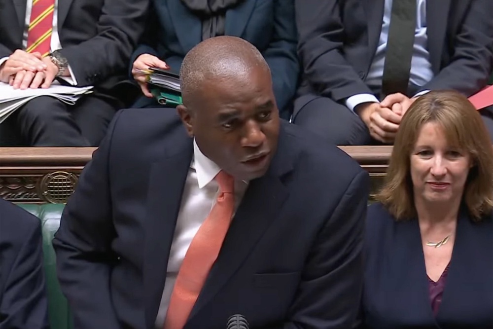 David Lammy standing in for Sir Keir Starmer at PMQs (Sky News)