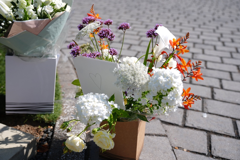 Flowers at the scene on Carnoustie Drive (Jacob King/PA) (PA Wire)