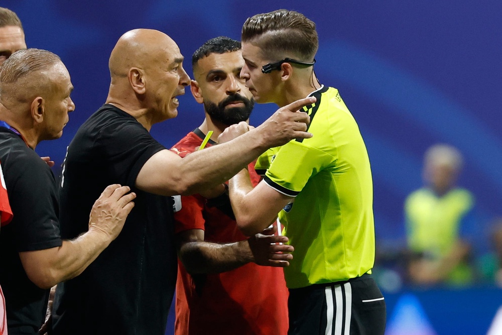 Egypt head coach Hossam Hassan was furious with referee Francois Letexier (Erik S Lesser/AP) (AP)