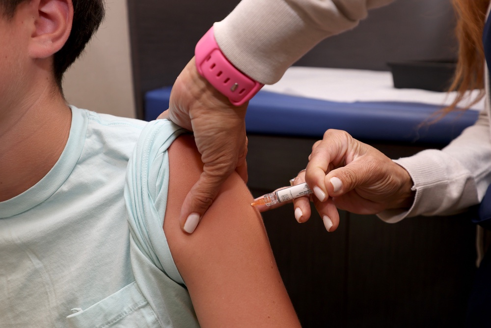 Shaw, 23, claims she voiced concerns to her pediatrician about the flu shot due to a history of vaccine reactions in her husband’s family (Getty Images)