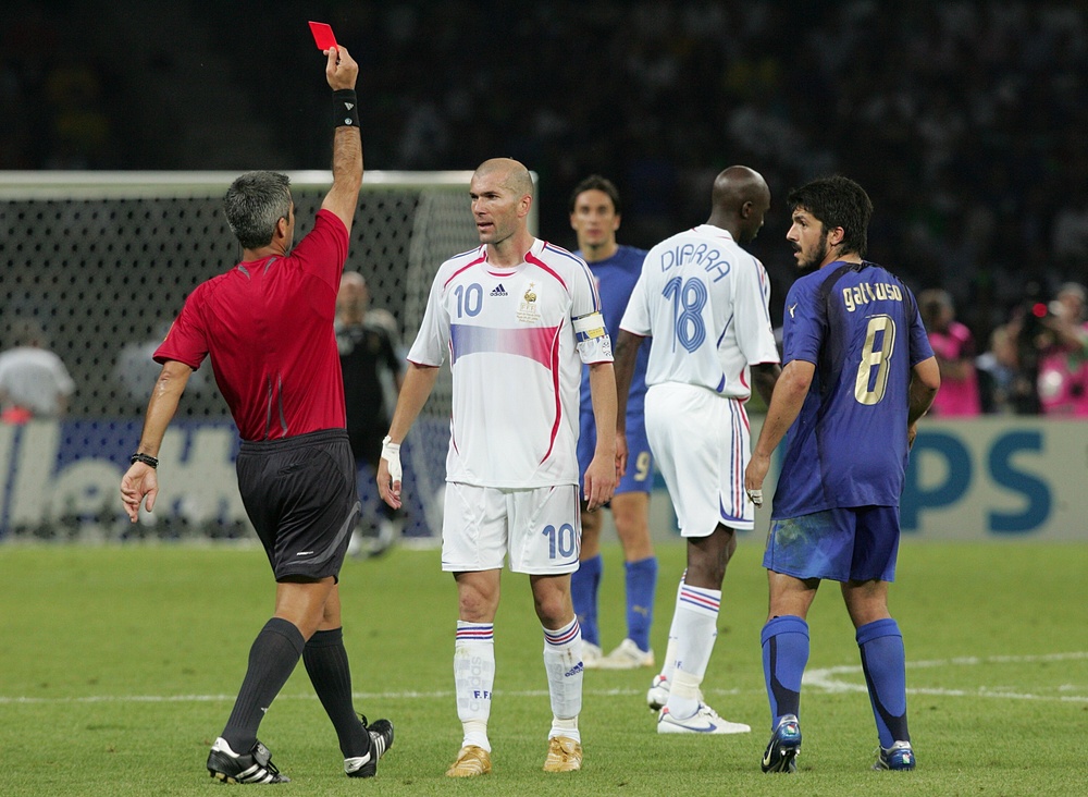 Zinedine Zidane was sent off as Italy beat France in the 2006 World Cup final (Martin Rickett/PA) (PA Archive)