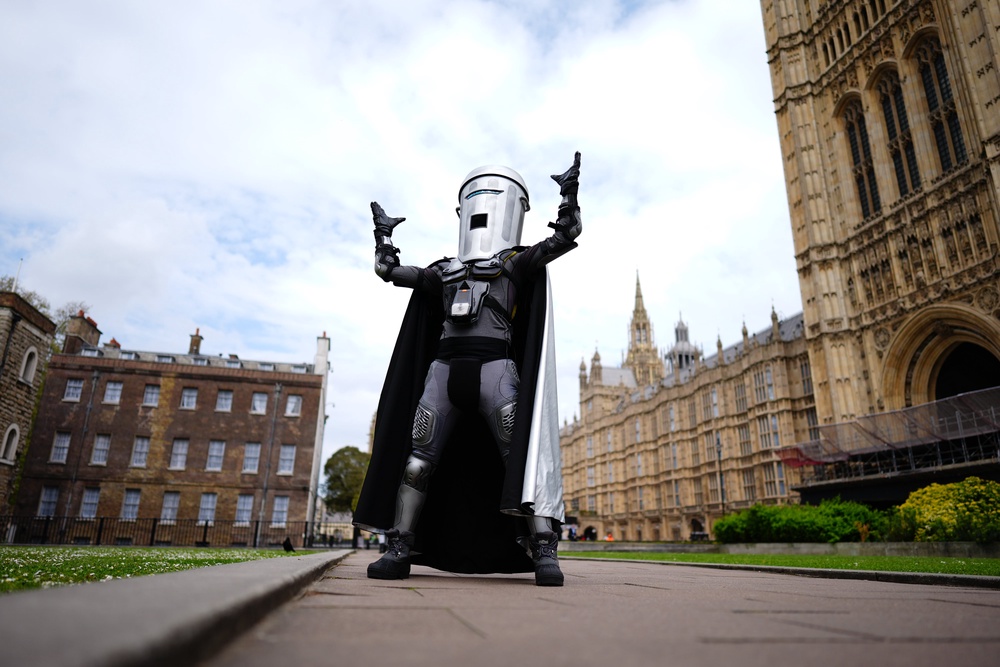 Count Binface poses outside Parliament (PA) (PA Archive)