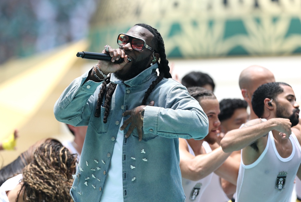 Burna Boy performs during the Opening Ceremony before the Fifa World Cup 2026 Group A match between Mexico and South Africa at Mexico City Stadium on June 11, 2026 in Mexico City (Getty Images)