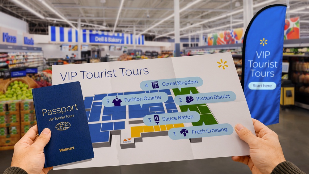 After going viral on social media for its awe-inspiring section of groceries, the superstore is now offering two formal tours — one in Florida and one in New Jersey (Walmart)