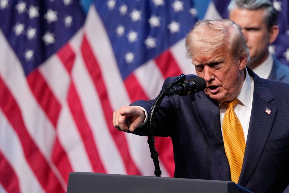 The US president has branded the Tehran regime ‘scum’ (Emrah Gurel/AP) (AP)