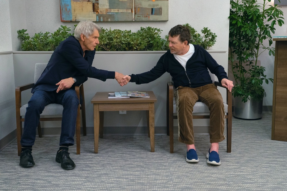 pple TV+ shows Harrison Ford, left, and Michael J. Fox in a scene from 'Shrinking' (AP)