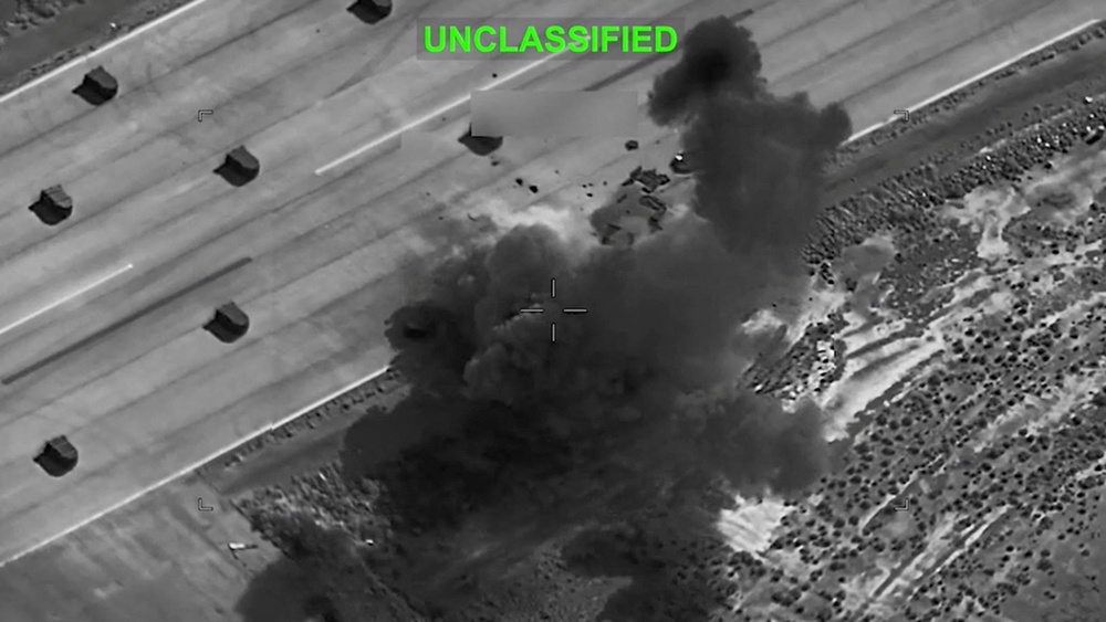 Smoke rises from explosions at an unknown location, following what U.S. Central Command (CENTCOM) said were strikes on Iranian military targets (Reuters)