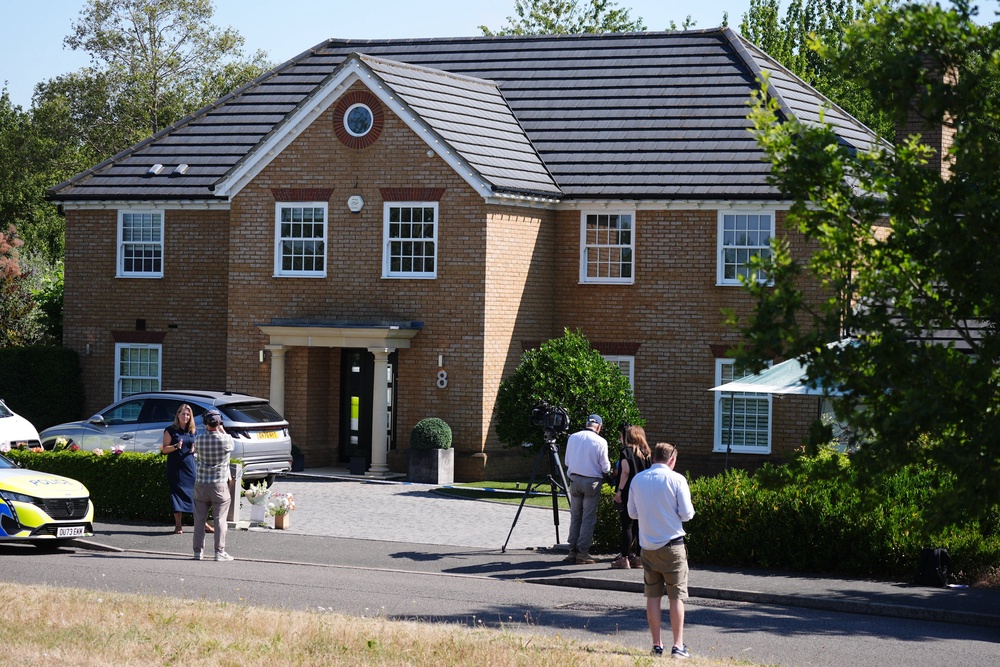 Police at the scene on Carnoustie Drive, Great Denham, near Bedford (Jacob King/PA) (PA Wire)