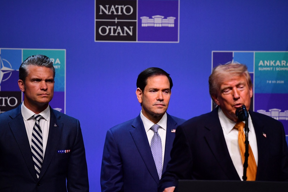 During the meeting, Rubio and Hegseth informed Trump that Iran had attacked three commercial vessels in the Strait of Hormuz. Trump has conducted strikes against Iran in each of the last two days (AFP/Getty)