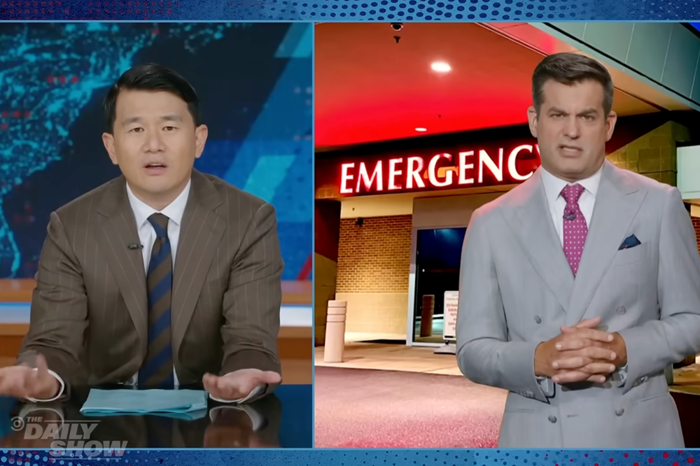Chieng was admonished by colleague Michael Kosta, who stood up for ‘aging, cognitively-impaired, technically dead senators’ (The Daily Show/Comedy Central)