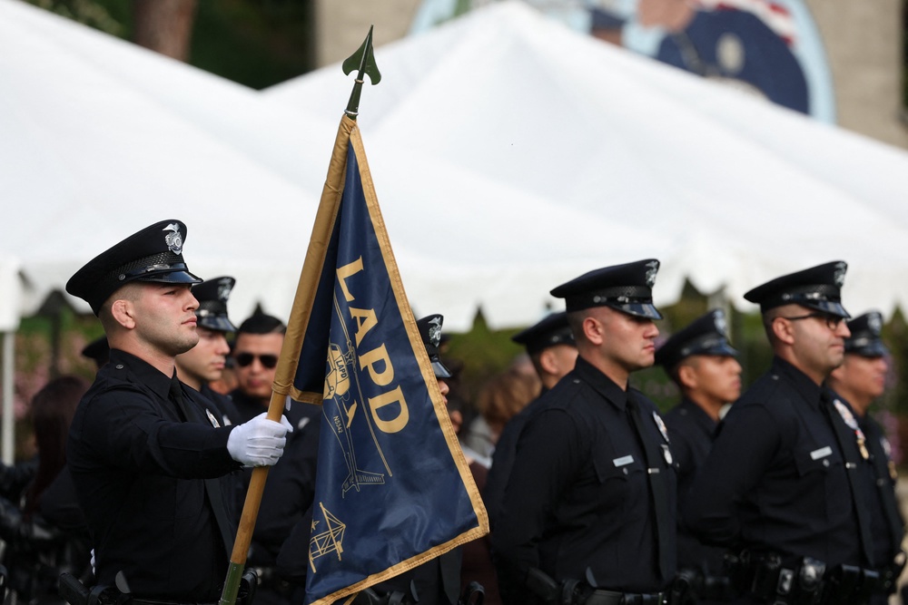 Under the proposal, more than 300 training officers would be deployed to patrol Los Angeles for the Olympic Games (AFP/Getty)